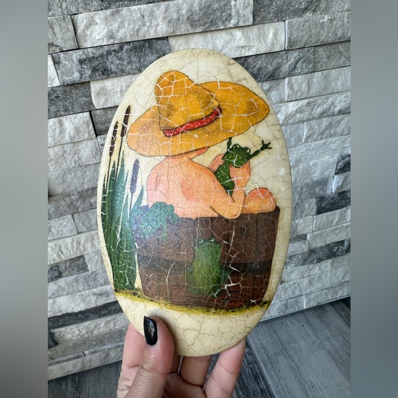 VINTAGE WALL ART CRACKLE STONE PLAGUE INDOOR OUTDOOR HOME DECOR CABIN FARMHOUSE - Picture 8 of 11